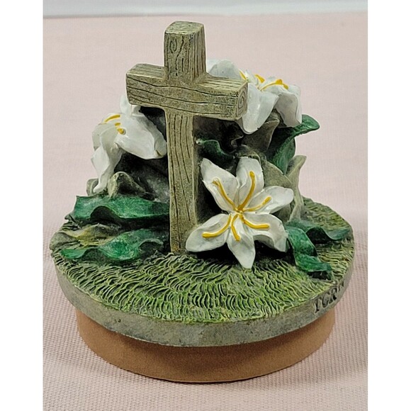 TCR candle topper cross and flowers rare green and white.    8-10 - Picture 3 of 9
